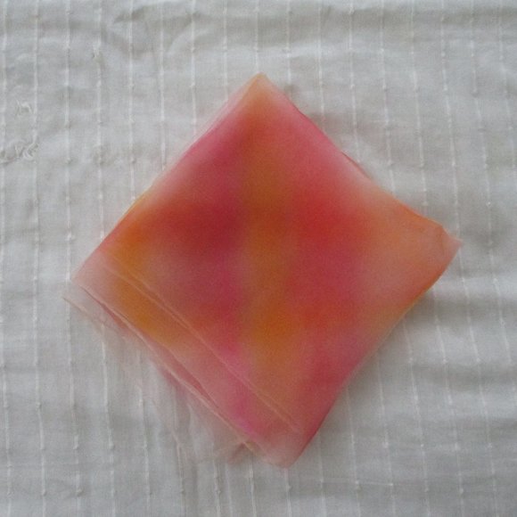 1950s pink,yellow & orange stripe chiffon scarf - Picture 5 of 7